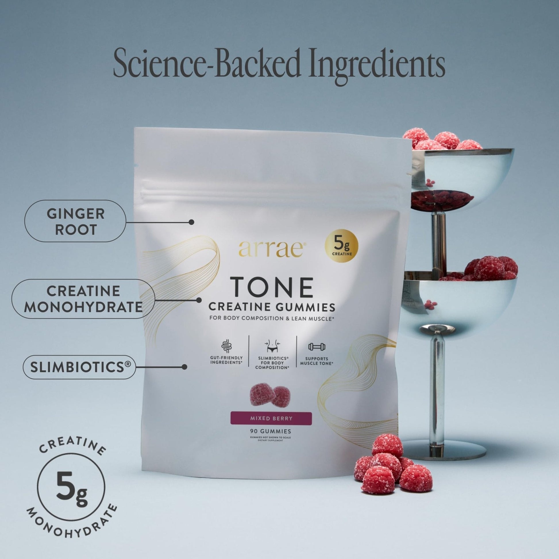 Arrae Tone Gummies – Creatine Monohydrate 5g for Women – Support Lean Muscle, Strength & Recovery – Hormone-Friendly Muscle Toning Supplement - PrimeBioHealth - canada supplements