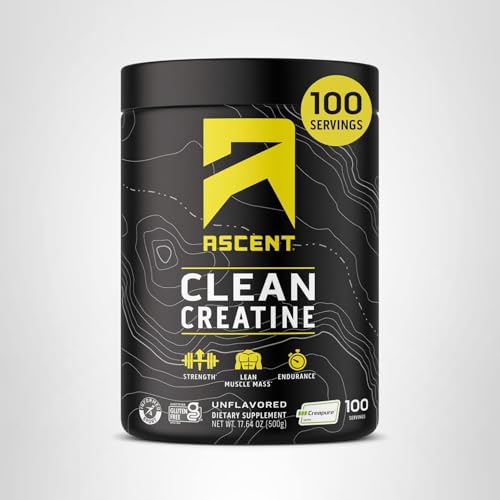 Ascent Clean Creatine Monohydrate Powder - 5G Per Serving, Creapure Creatine Supplement - Unflavored, 100 Servings - PrimeBioHealth - canada supplements