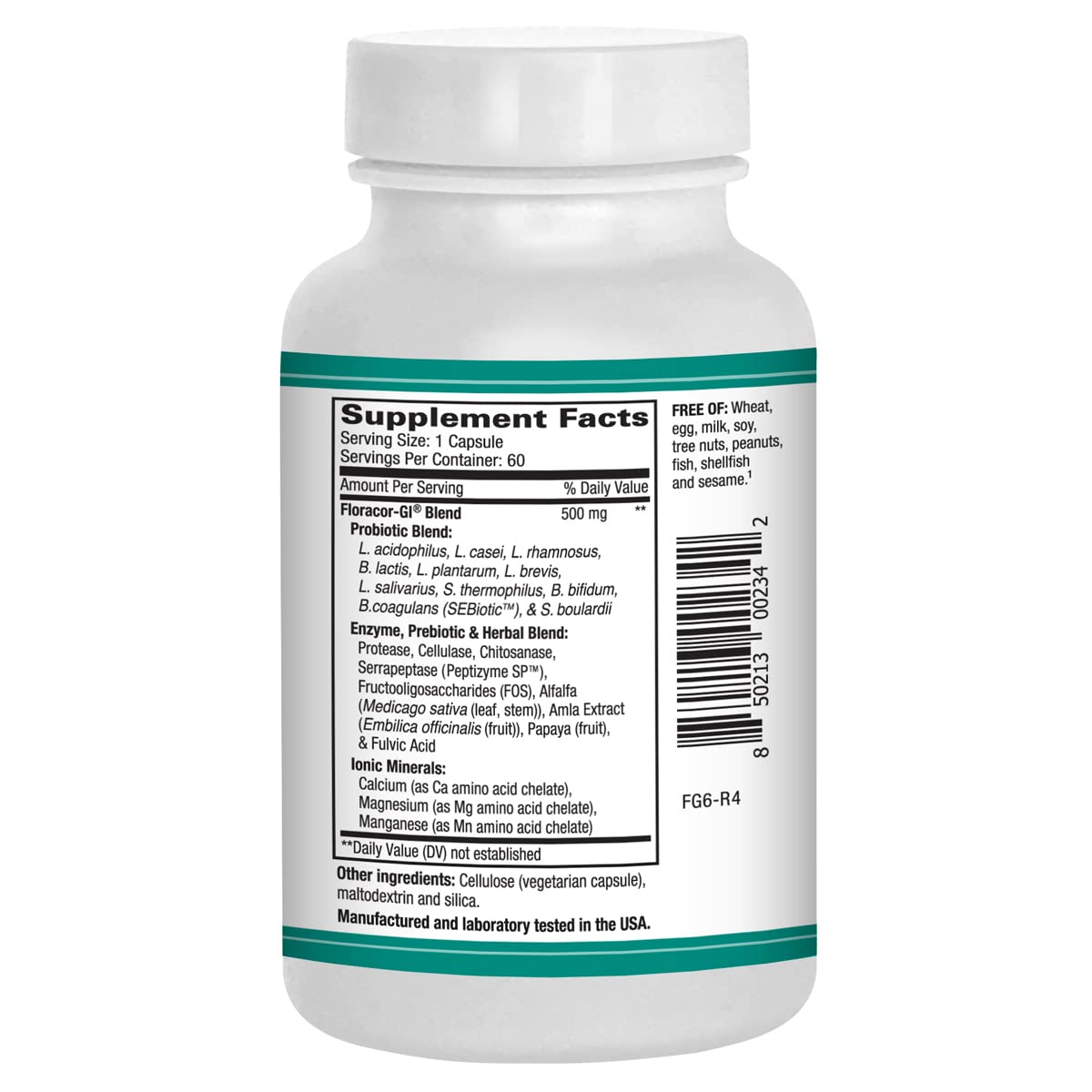 AST Enzymes Floracor - Supports Gut & Intestinal Health - Premium Probiotic, Prebiotic and Enzyme Formula - 60 Vegetarian Capsules - PrimeBioHealth - canada supplements