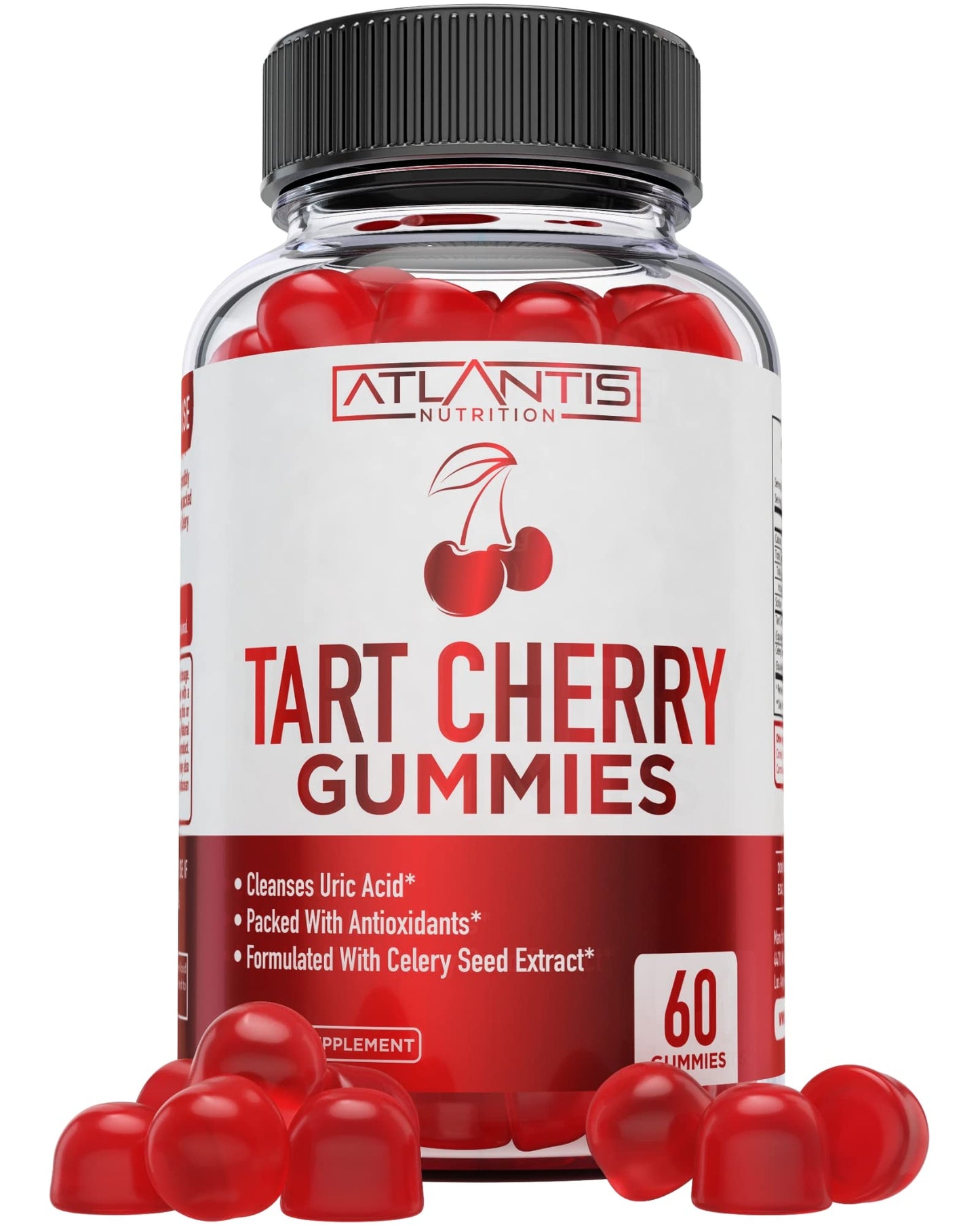 Atlantis Nutrition Tart Cherry Gummies with Celery Seed Extract - Advanced Uric Acid Cleanse for Immediate Relief | Joint Relief & Recovery - PrimeBioHealth - canada supplements
