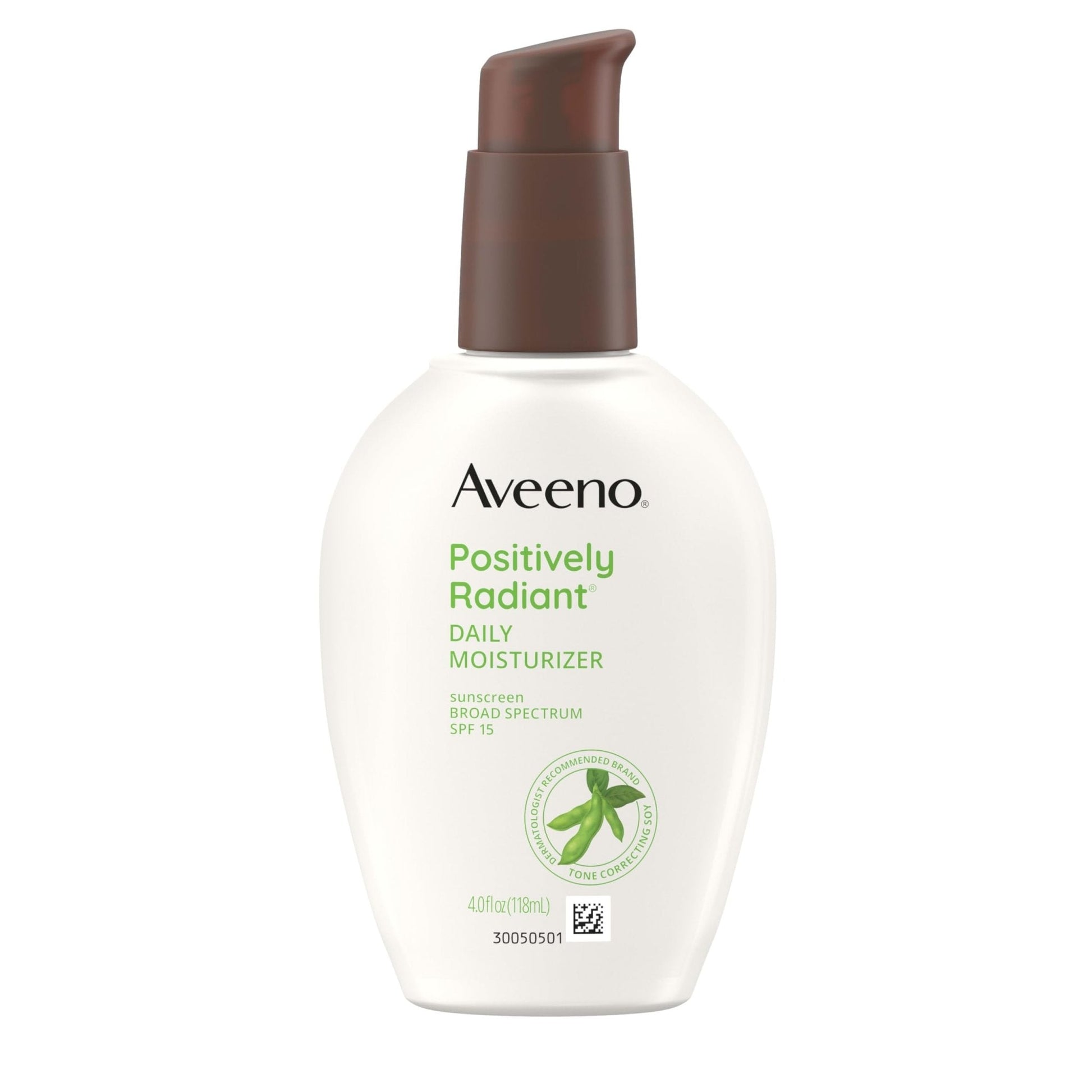 Aveeno Positively Radiant Daily Face Moisturizer with SPF 15 Sunscreen, Hydrating Facial Moisturizer with Soy Extract to Improve Skin - PrimeBioHealth - canada supplements