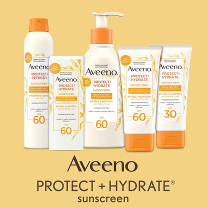 Aveeno Protect + Hydrate Face Sunscreen, SPF 60 Broad Spectrum, for Sensitive Skin, Travel Size, Water Resistant - PrimeBioHealth - canada supplements