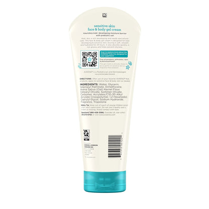 Aveeno Sensitive Skin Face & Body Gel Cream for Kids with Prebiotic Oat, Clinically Proven 24 Hour Hydration for Soft Skin - PrimeBioHealth - canada supplements