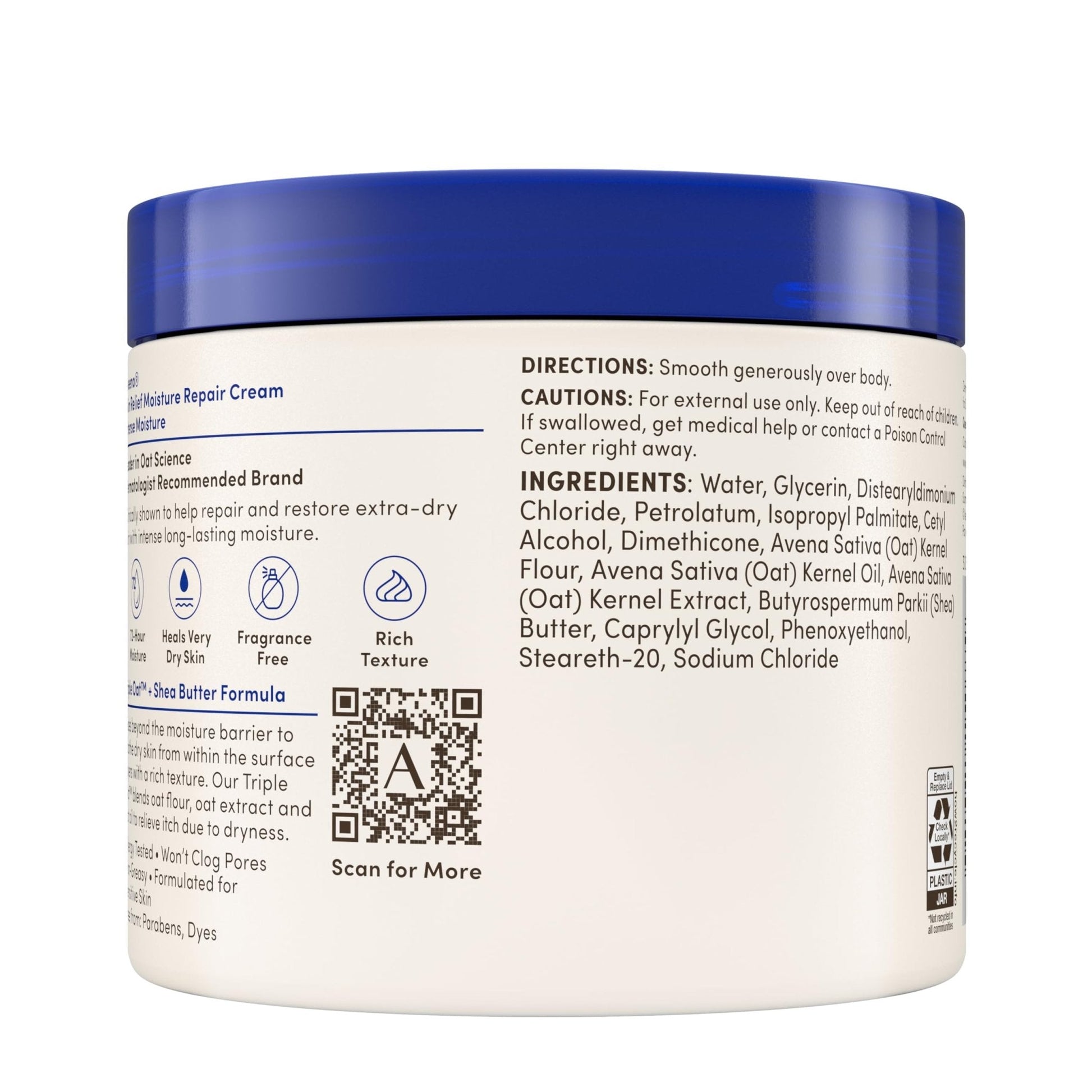 Aveeno Skin Relief Intense Moisture Repair Body Cream with Triple Oat & Shea Butter Formula, Helps Heal, Repair & Restore Very Dry Skin - PrimeBioHealth - canada supplements