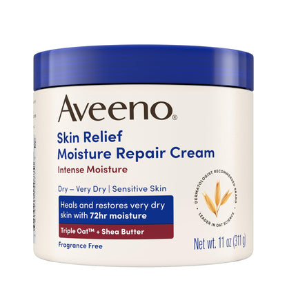 Aveeno Skin Relief Intense Moisture Repair Body Cream with Triple Oat & Shea Butter Formula, Helps Heal, Repair & Restore Very Dry Skin - PrimeBioHealth - canada supplements