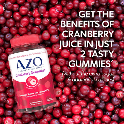 AZO Cranberry Urinary Tract Health Gummies Dietary Supplement, 2 Gummies = 1 Glass of Cranberry Juice, Helps Cleanse & Protect - PrimeBioHealth - canada supplements