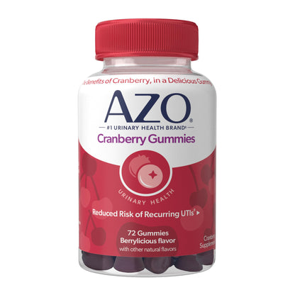 AZO Cranberry Urinary Tract Health Gummies Dietary Supplement, 2 Gummies = 1 Glass of Cranberry Juice, Helps Cleanse & Protect - PrimeBioHealth - canada supplements