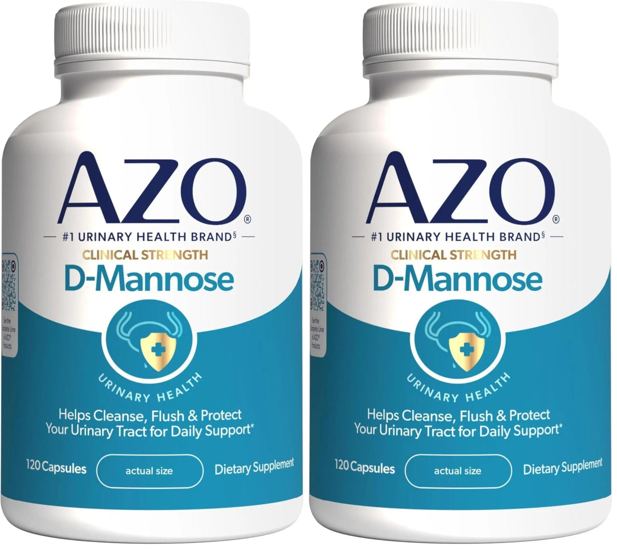 AZO D Mannose Urinary Tract Health, Cleanse, Flush & Protect The Urinary Tract, No.1 Pharmacist Recommended Brand, Clinical Strength, Non-GMO, 120 Count (Pack of 2) - PrimeBioHealth - canada supplements