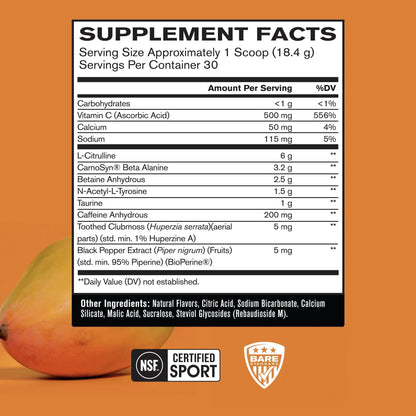 BARE PERFORMANCE NUTRITION BPN Flight Pre Workout, Supports Energy and Mental Focus, Improved Endurance & Muscle Pumps with CarnoSyn - PrimeBioHealth - canada supplements
