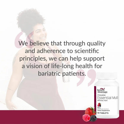 Bariatric Advantage Chewable Essential Multivitamin Without Iron - 200 DV of Key Nutrients - Trace Mineral Support - PrimeBioHealth - canada supplements