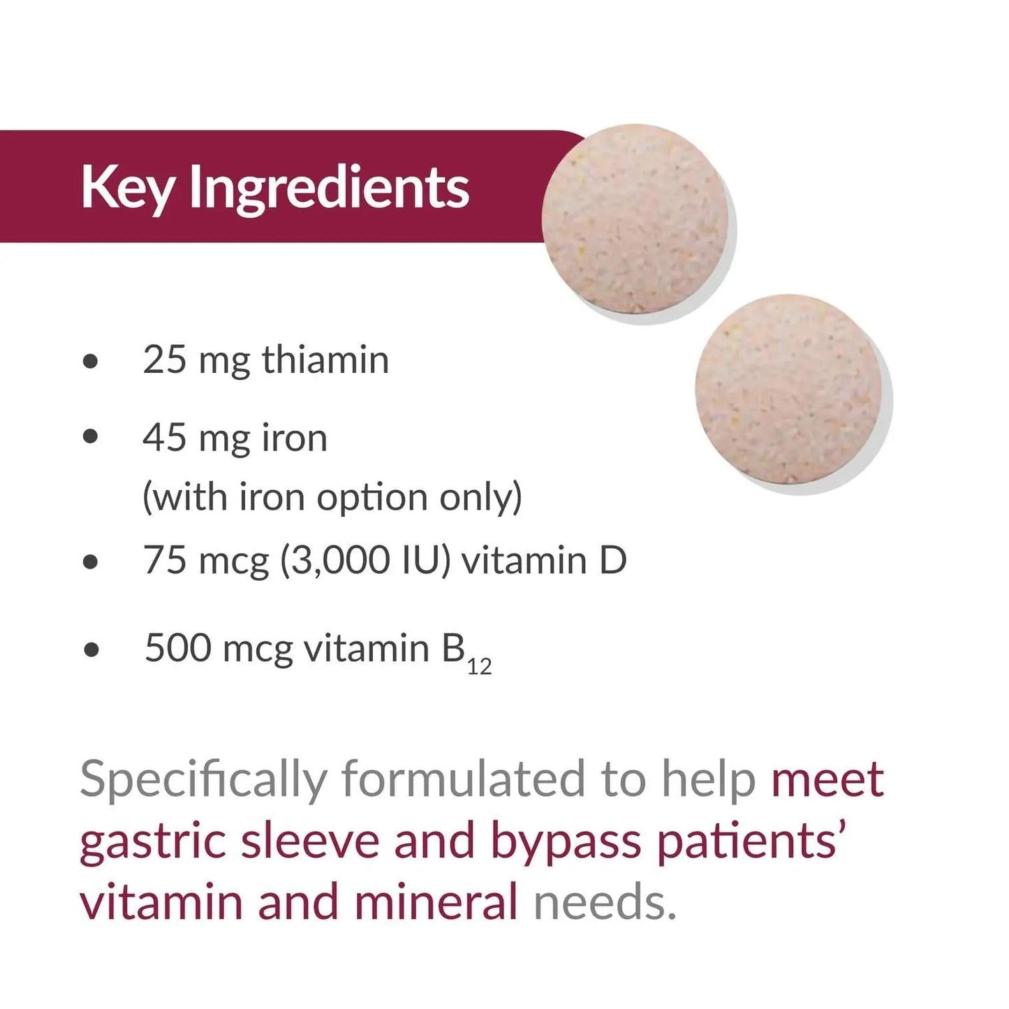 Bariatric Advantage Chewable Ultra Solo with Iron - Once-Per-Day Daily Multivitamin - for Bariatric Surgery Patients - Thiamin, Vitamin A & More - PrimeBioHealth - canada supplements