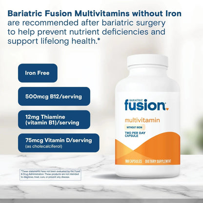 Bariatric Fusion Bariatric Multivitamin Without Iron | Post Bariatric Surgery Patients | Iron Free Bariatric Vitamin - PrimeBioHealth - canada supplements
