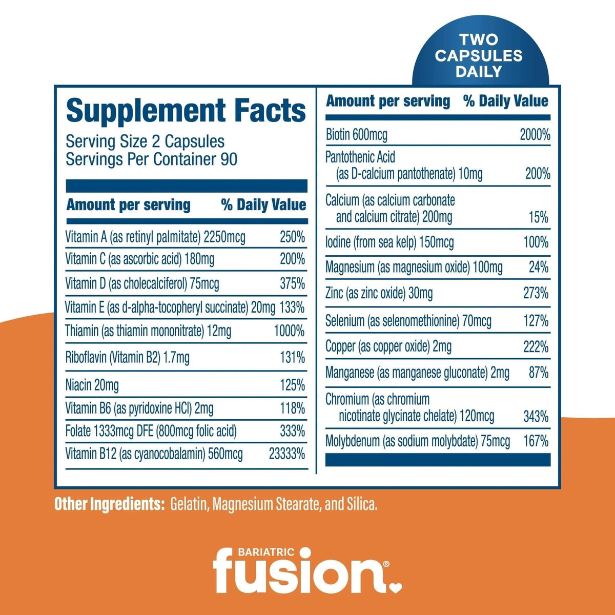 Bariatric Fusion Bariatric Multivitamin Without Iron | Post Bariatric Surgery Patients | Iron Free Bariatric Vitamin - PrimeBioHealth - canada supplements