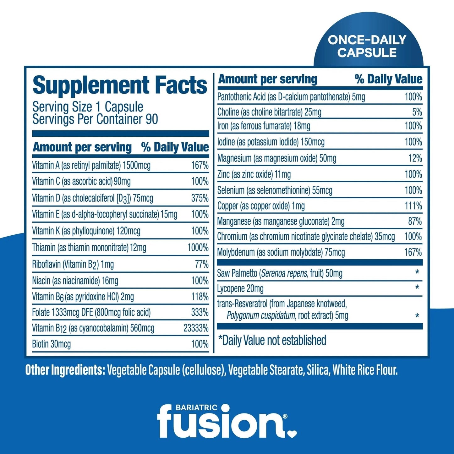 Bariatric Fusion One Per Day Bariatric Multivitamin with Iron for Men | with Prostate and Heart Support Vitamins* | - PrimeBioHealth - canada supplements