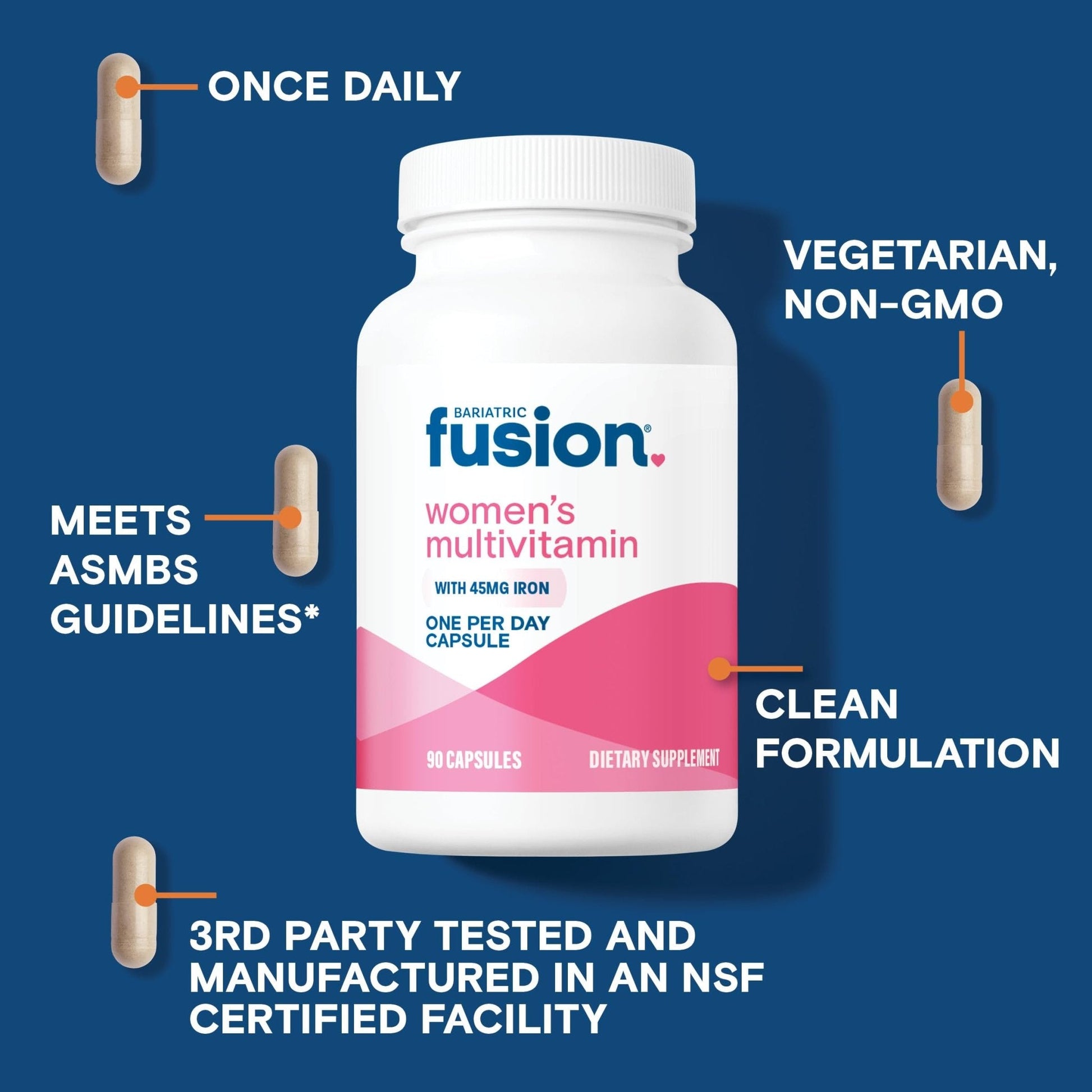 Bariatric Fusion One Per Day Bariatric Multivitamin with Iron for Women | with Hair and Nails Vitamin Blend | Gastric Bypass - PrimeBioHealth - canada supplements