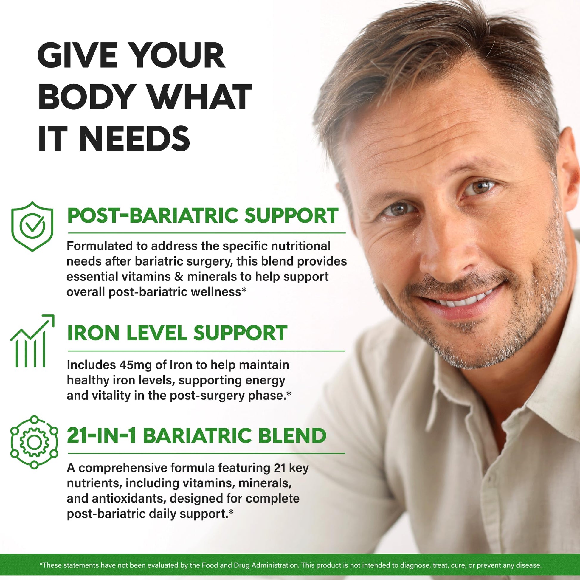 Bariatric Multivitamin - 45 mg Iron Supplements - Made in USA - for Women & Men - All-in-One, 21 Essential Vitamins - Gastric Sleeve Support - PrimeBioHealth - canada supplements