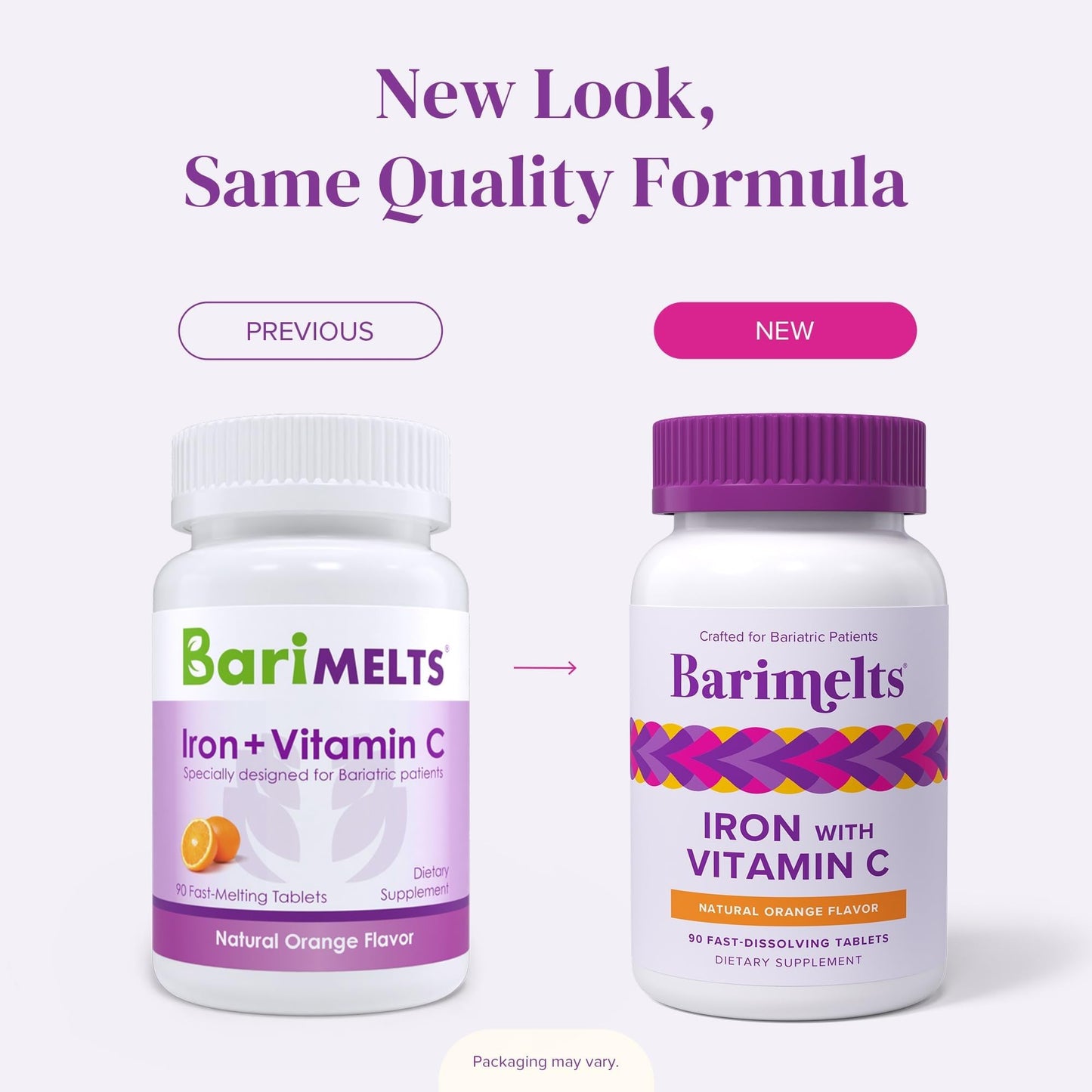 Barimelts Iron with Vitamin C, 90 Fast-Dissolving Tablets (1-Month Supply), Sugar-Free Bariatric Iron Supplement for Women, Natural Orange Flavor - PrimeBioHealth - canada supplements