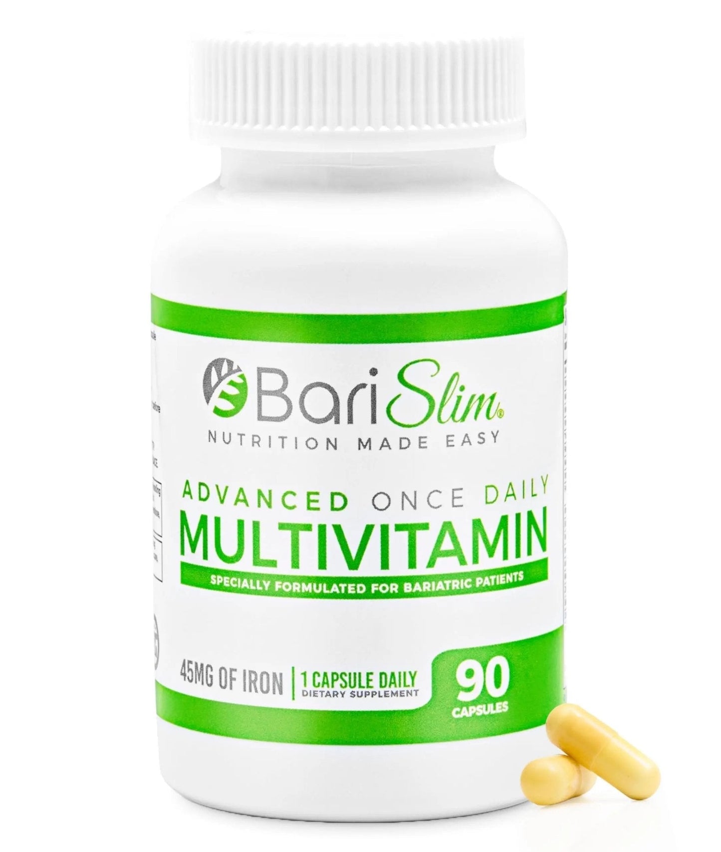 BariSlim Advanced Once Daily Bariatric Multivitamin Capsule - 45 mg of Iron - Bariatric Vitamin for Post Bariatric Surgery Including - PrimeBioHealth - canada supplements