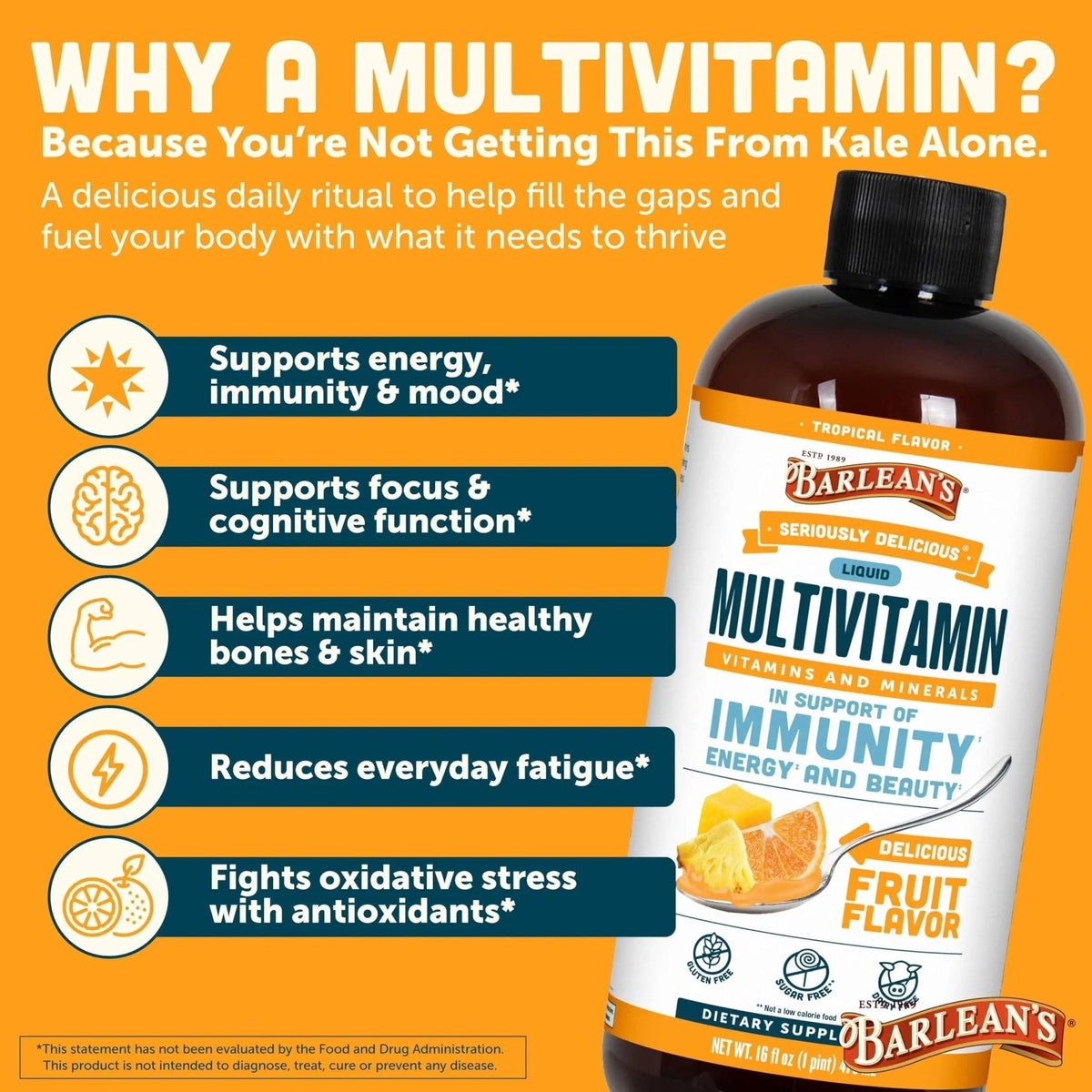 Barlean's Liquid Multivitamin for Women, Men & Kids, 21 Essential Vitamins & Minerals, Includes Biotin, B-Complex - PrimeBioHealth - canada supplements