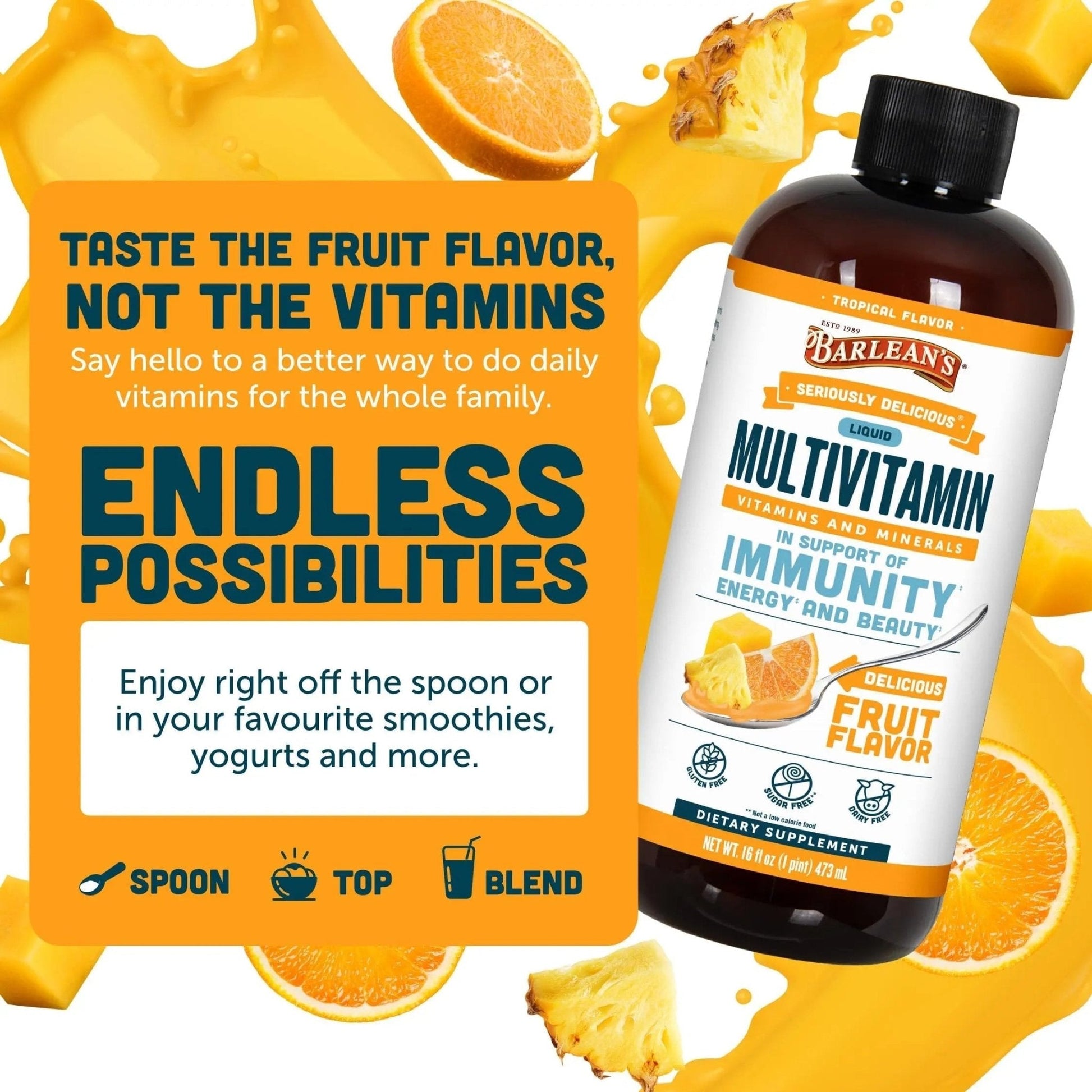 Barlean's Liquid Multivitamin for Women, Men & Kids, 21 Essential Vitamins & Minerals, Includes Biotin, B-Complex - PrimeBioHealth - canada supplements