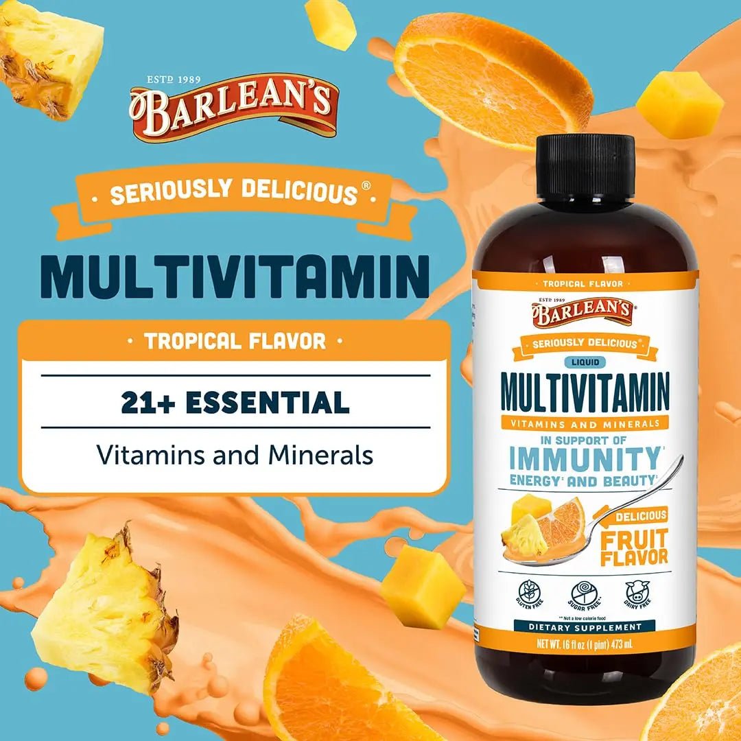 Barlean's Liquid Multivitamin for Women, Men & Kids, 21 Essential Vitamins & Minerals, Includes Biotin, B-Complex - PrimeBioHealth - canada supplements