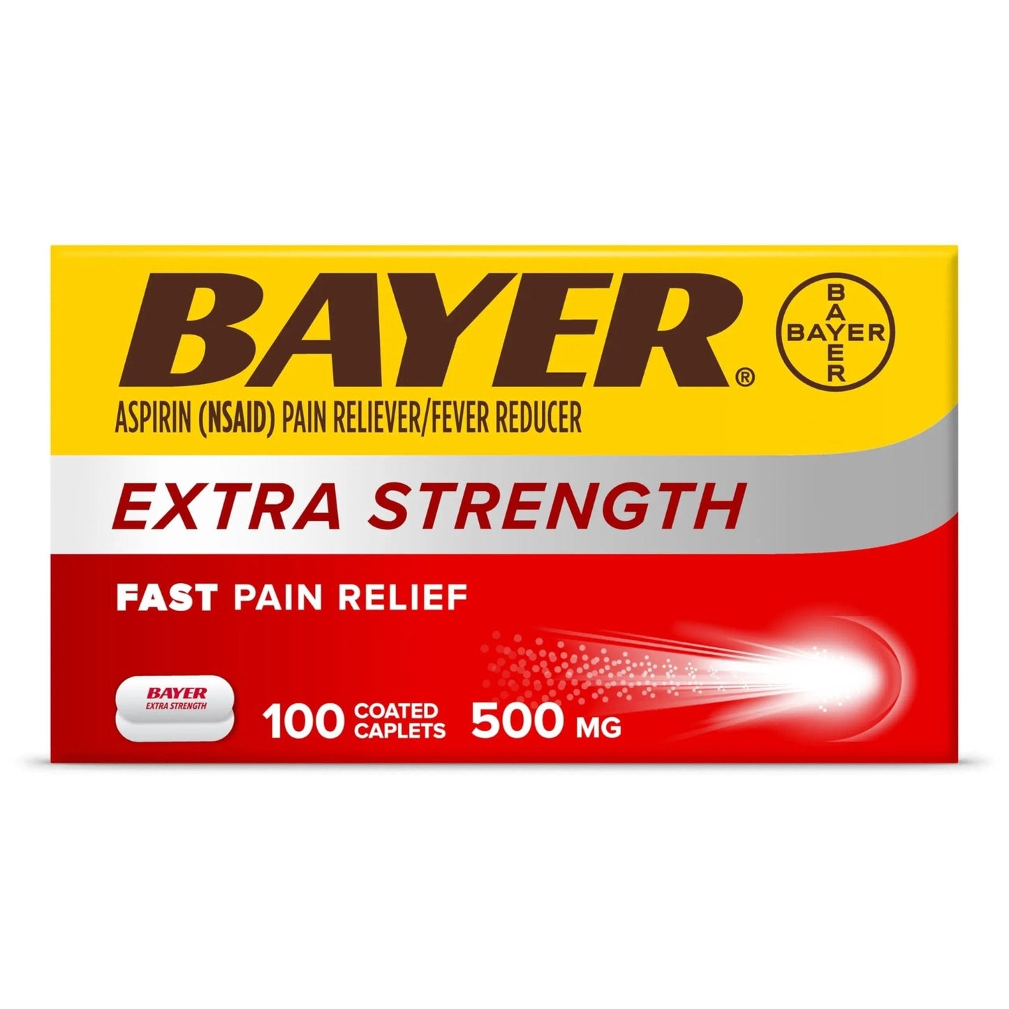Bayer Aspirin Extra Strength, Aspirin 500mg, Pain Relief Pills, Fever Reducer and Headache Relief for Adults, 100 ct - PrimeBioHealth - canada supplements