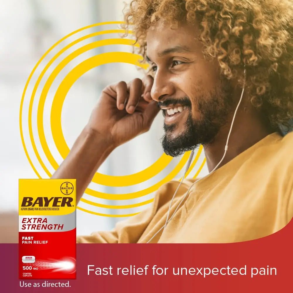 Bayer Aspirin Extra Strength, Aspirin 500mg, Pain Relief Pills, Fever Reducer and Headache Relief for Adults, 100 ct - PrimeBioHealth - canada supplements