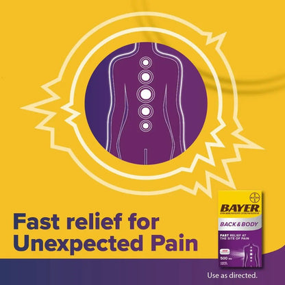 Bayer Extra Strength 500mg Aspirin Plus Caffeine for Powerful Pain Relief, 200 Coated Caplets - PrimeBioHealth - canada supplements