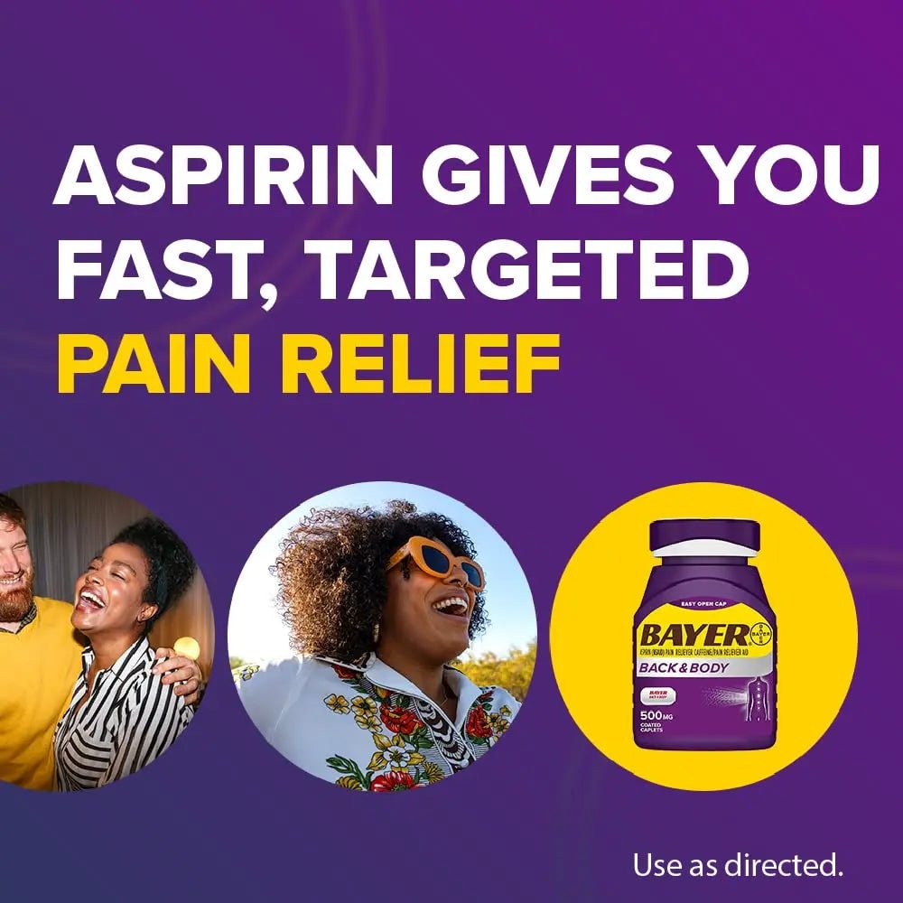 Bayer Extra Strength 500mg Aspirin Plus Caffeine for Powerful Pain Relief, 200 Coated Caplets - PrimeBioHealth - canada supplements