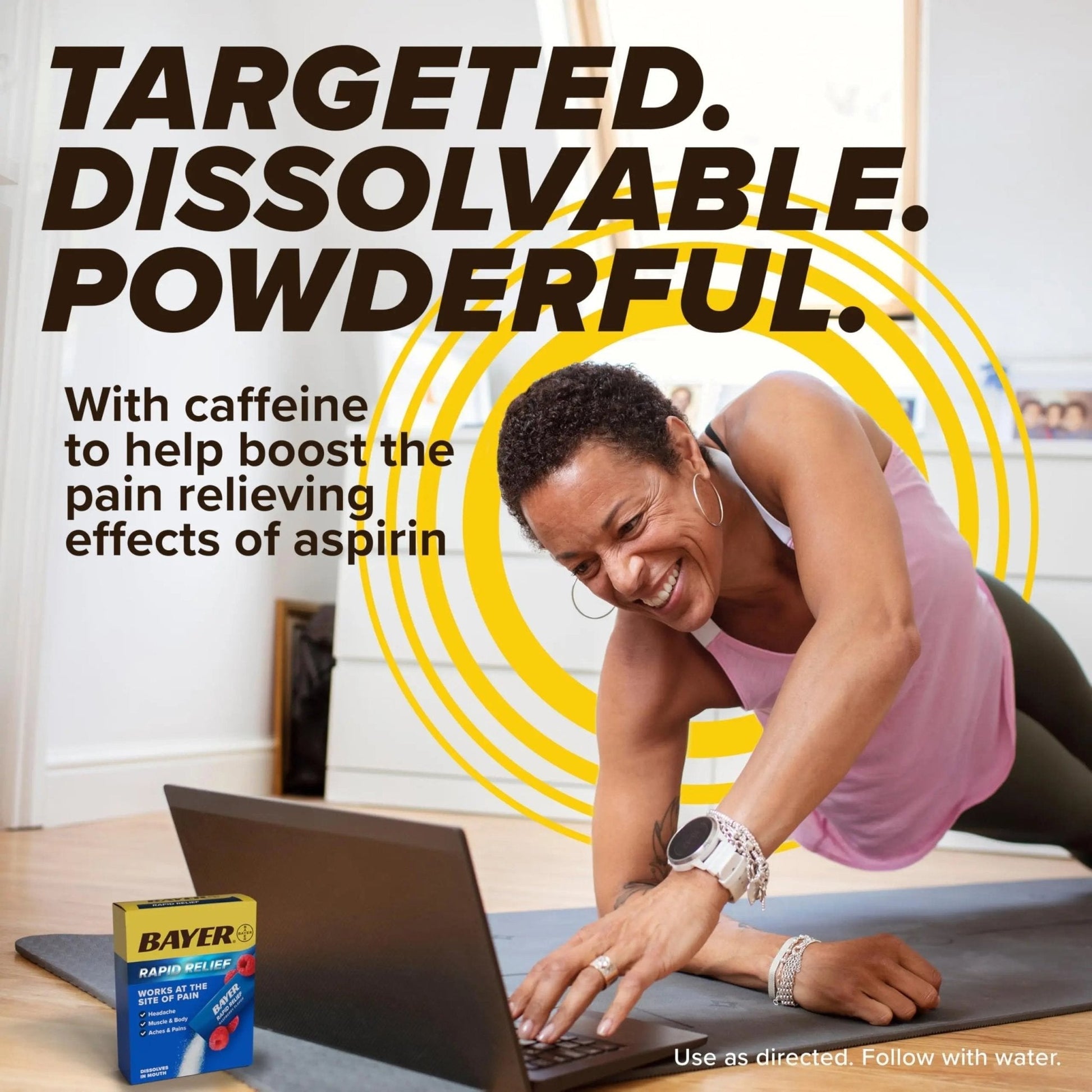 Bayer® Rapid Relief, Dissolvable Raspberry Flavor, Powder Packs with Aspirin & Caffeine, Fast Acting Headache Relief, Muscle and Body Pain Reliever, 30ct - PrimeBioHealth - canada supplements