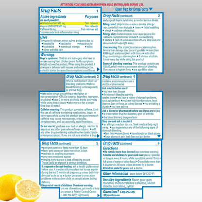 BC Max Strength Headache Relief Powder, Triple-Action Formula with Acetaminophen, Aspirin & Caffeine Eases Aches & Pains, Lemonade Flavor, 16 Count - PrimeBioHealth - canada supplements