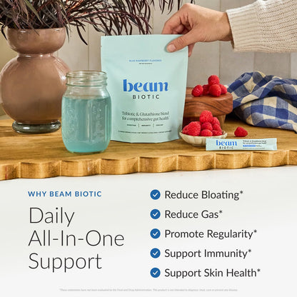 Beam Biotic Probiotics for Women – Gut Health & Digestive Health Powder with Pre, Pro & Postbiotics + Glutathione, Daily Probiotic Drink for Bloating Relief & Gut Balance - PrimeBioHealth - canada supplements