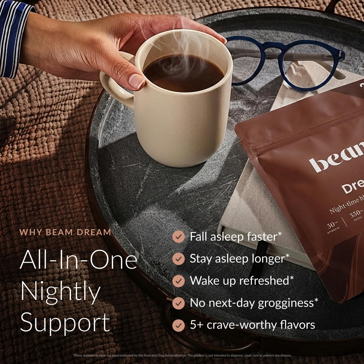 Beam Dream Sleep Powder – Sleep Aid for Adults with Melatonin, Magnesium, L-Theanine, Reishi Mushroom & Apigenin Sleep Supplement, Sleepy Cocoa Bedtime - PrimeBioHealth - canada supplements