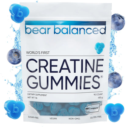 Bear Balanced Creatine Gummies for Men & Women - Creapure® Creatine Monohydrate, L-Theanine, L-Tyrosine & B12 for Muscle Growth, Strength, Focus, Energy & Health - PrimeBioHealth - canada supplements