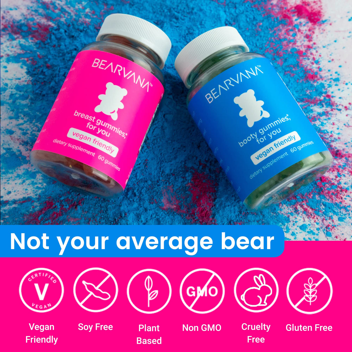 BEARVANA Top & Peach Support Combo Pack Multivitamin Gummies for Women | Includes Herbal Extracts & Essential Vitamins - PrimeBioHealth - canada supplements