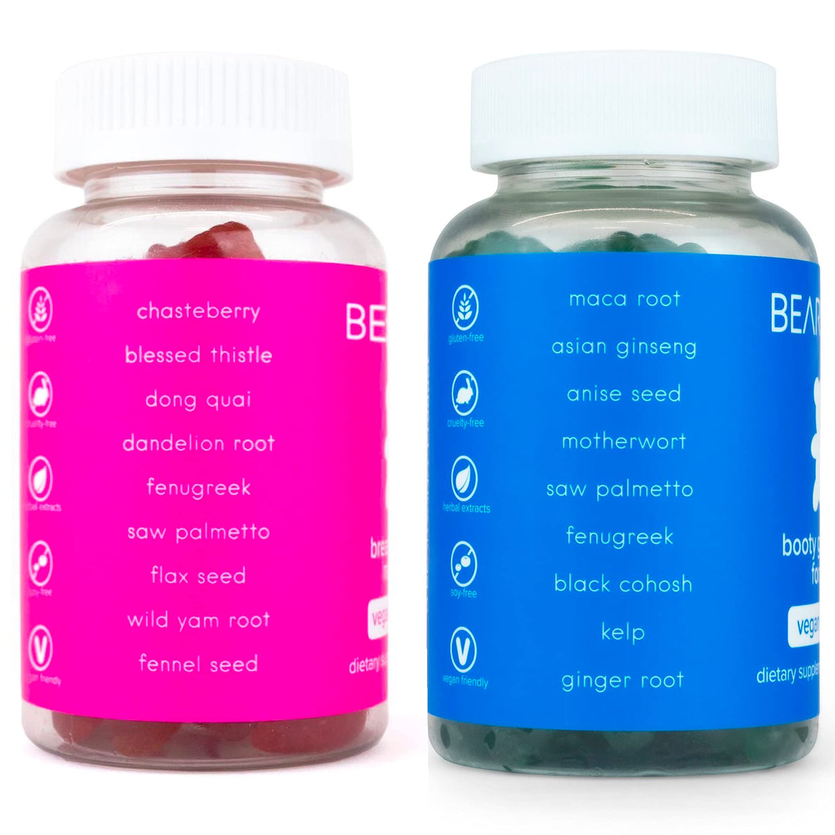 BEARVANA Top & Peach Support Combo Pack Multivitamin Gummies for Women | Includes Herbal Extracts & Essential Vitamins - PrimeBioHealth - canada supplements