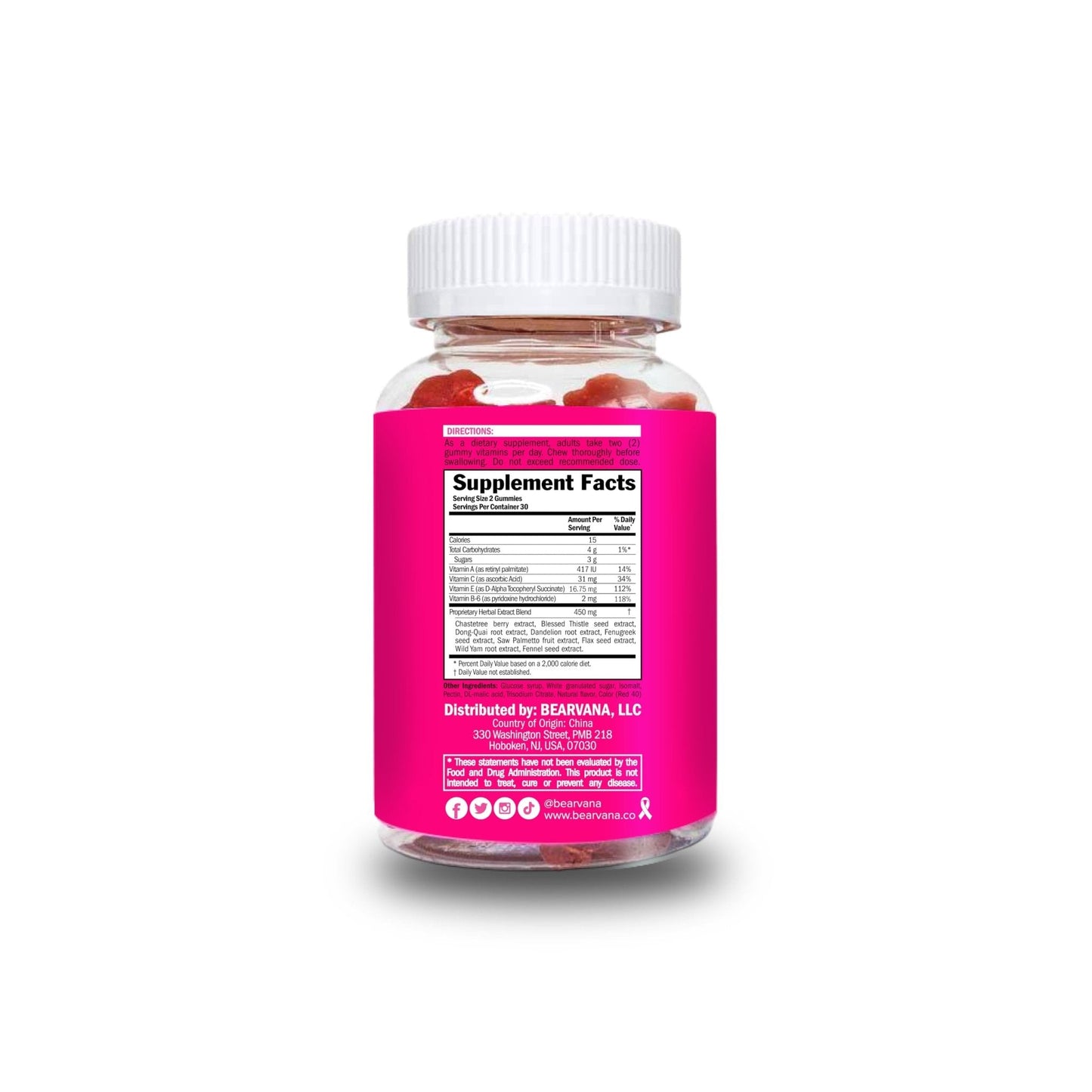 BEARVANA Top Support Women’s Multivitamin Gummies | Herbal & Vitamin Gummy Supplement for Daily Wellness | Berry Flavor | 60 Gummies - PrimeBioHealth - canada supplements