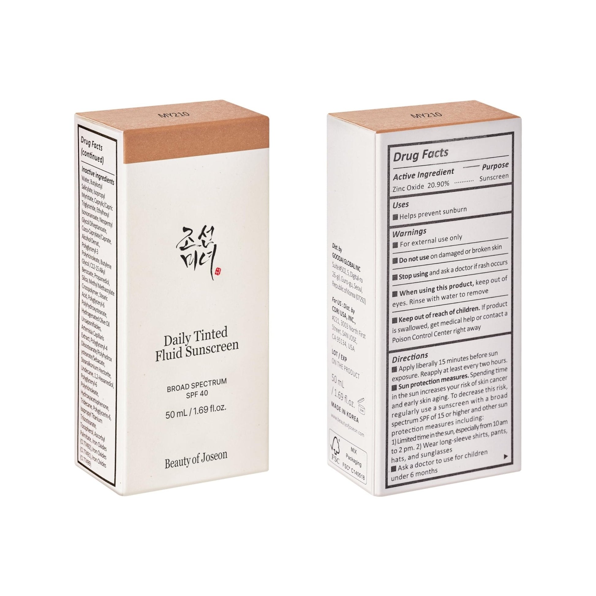 Beauty of Joseon Daily Tinted Fluid Sunscreen 12 Shades for Face Moisturizing Broad Spectrum SPF 40 Korean Skincare 50ml, 1.69 fl.oz - PrimeBioHealth - canada supplements
