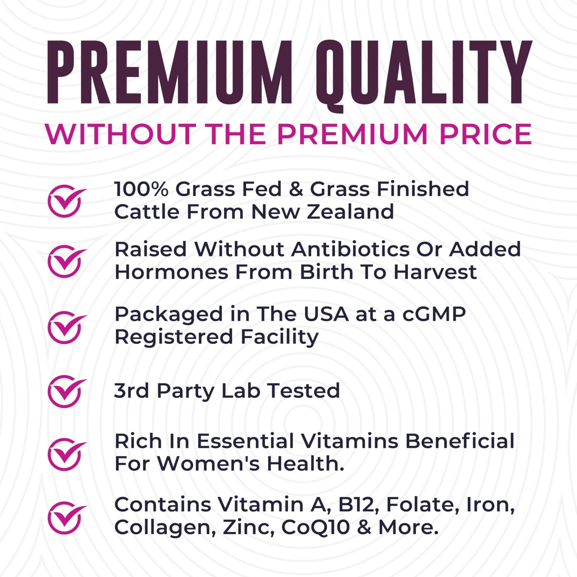 Beef Organ Supplement for Women - Beef Liver, Kidney, Heart and Uterus Tissue, Supports Women's Overall Energy and Health - Pasture Raised in New Zealand - PrimeBioHealth - canada supplements