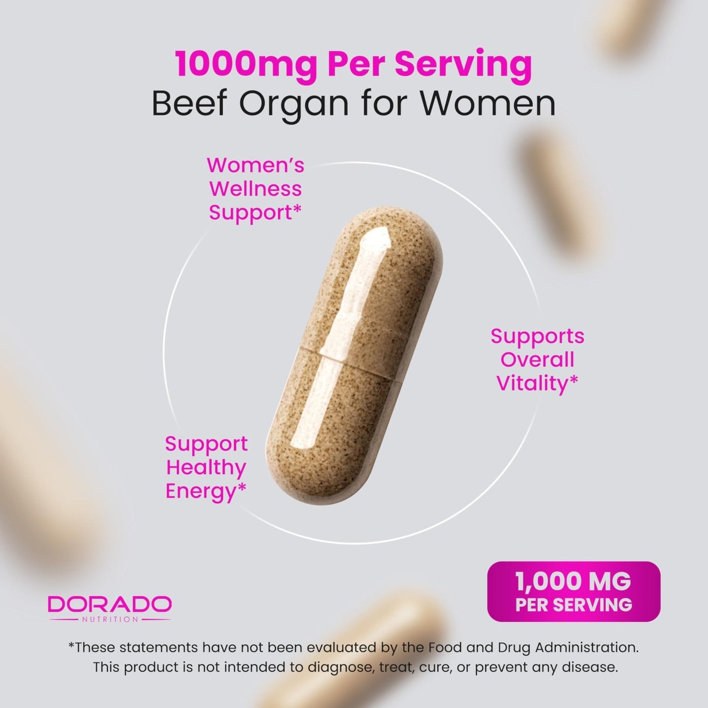 Beef Organ Supplement for Women - Grass Fed Beef Liver, Heart, Kidney & Uterus 1000mg - PrimeBioHealth - canada supplements
