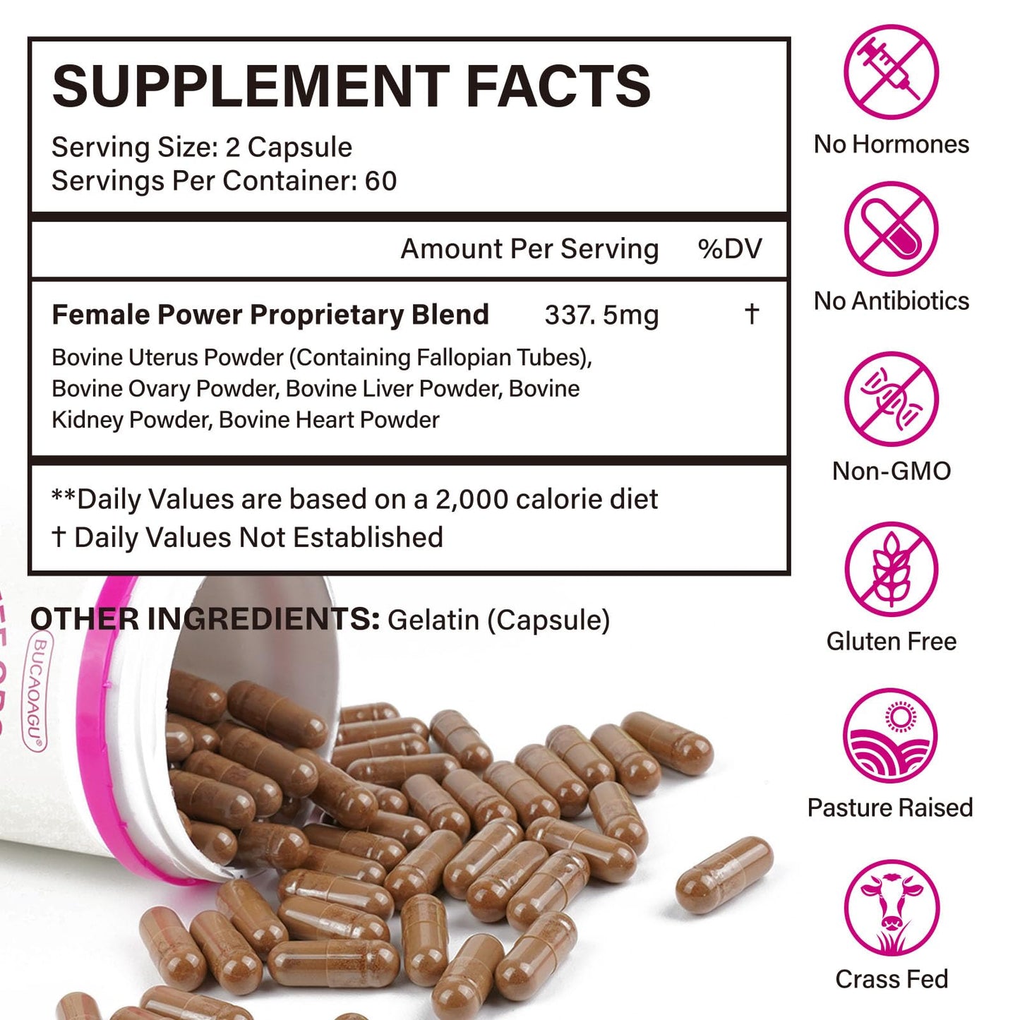 Beef Organ Supplement for Women - Grass-Fed Beef Liver, Kidney, Heart, Uterus, Ovary - Supports Female Energy & Hormone Balance - Pasture Raised in New Zealand - PrimeBioHealth - canada supplements