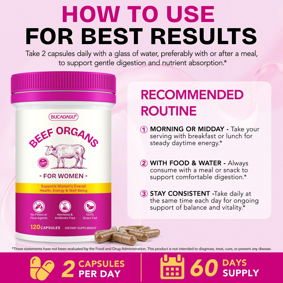 Beef Organ Supplement for Women - Grass-Fed Beef Liver, Kidney, Heart, Uterus, Ovary - Supports Female Energy & Hormone Balance - Pasture Raised in New Zealand - PrimeBioHealth - canada supplements