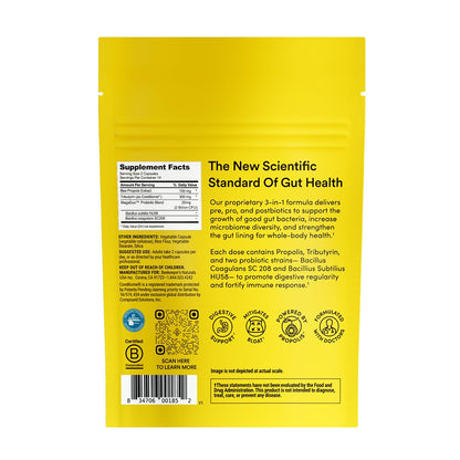 Beekeeper's Naturals Complete Gut Health, 3-in-1 Prebiotic, Postbiotic, Probiotics for Digestive Health & Bloating Relief for Women & Men - PrimeBioHealth - canada supplements