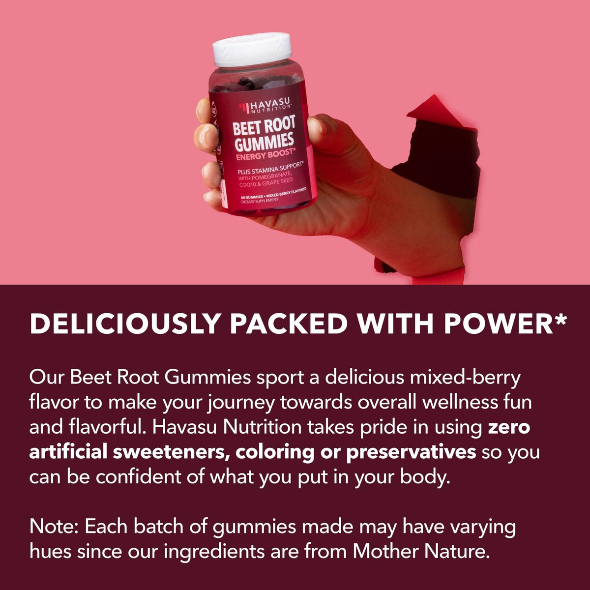 Beet Root Gummies with COQ10 & Pomegranate - Nitric Oxide Supplement for Men and Women - Beetroot for Endurance, Performance, Recovery - Vegan, Non-GMO, Gluten Free - PrimeBioHealth - canada supplements