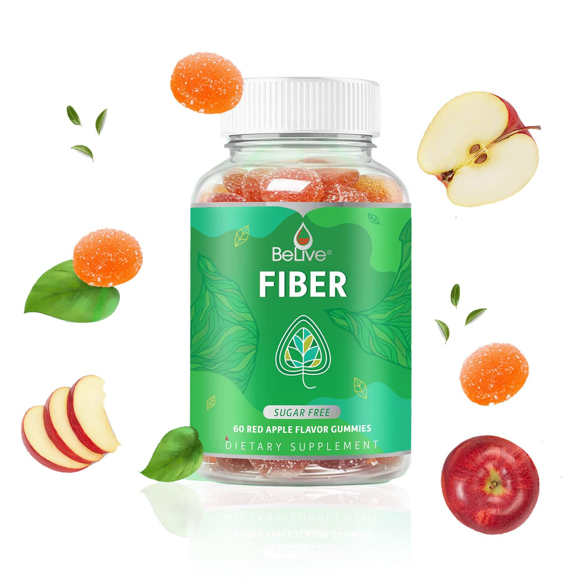 BeLive Fiber Gummies - Sugar Free Prebiotic Digestive Health and Regularity Supplement - Chicory Root & Inulin - PrimeBioHealth - canada supplements