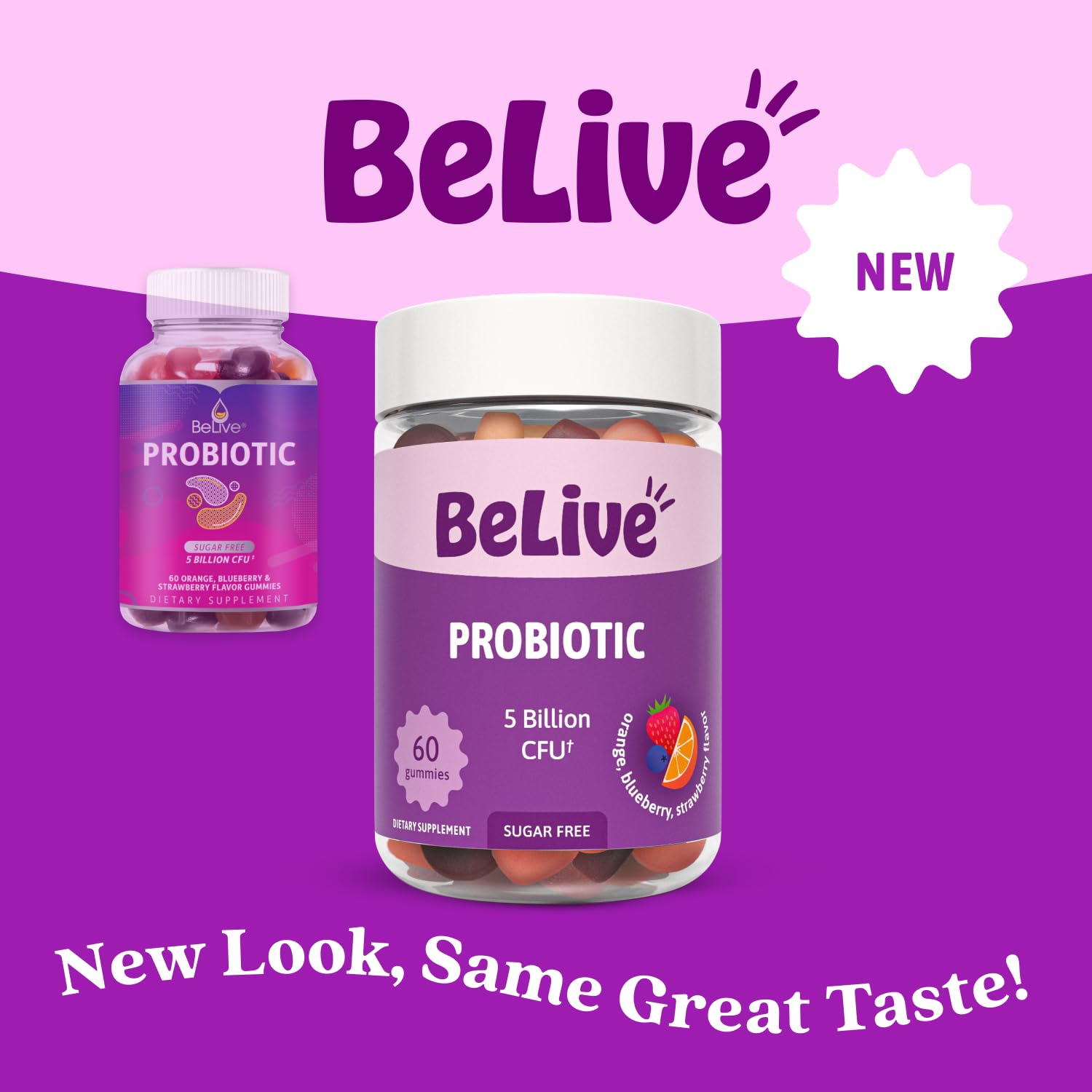 BeLive Probiotic Gummies - Probiotics with 5 Billion CFUs for Digestive Health, Men, Women & Kids - for Immune Support, Sugar Free & Vega - PrimeBioHealth - canada supplements