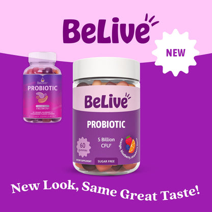 BeLive Probiotic Gummies - Probiotics with 5 Billion CFUs for Digestive Health, Men, Women & Kids - for Immune Support, Sugar Free & Vega - PrimeBioHealth - canada supplements
