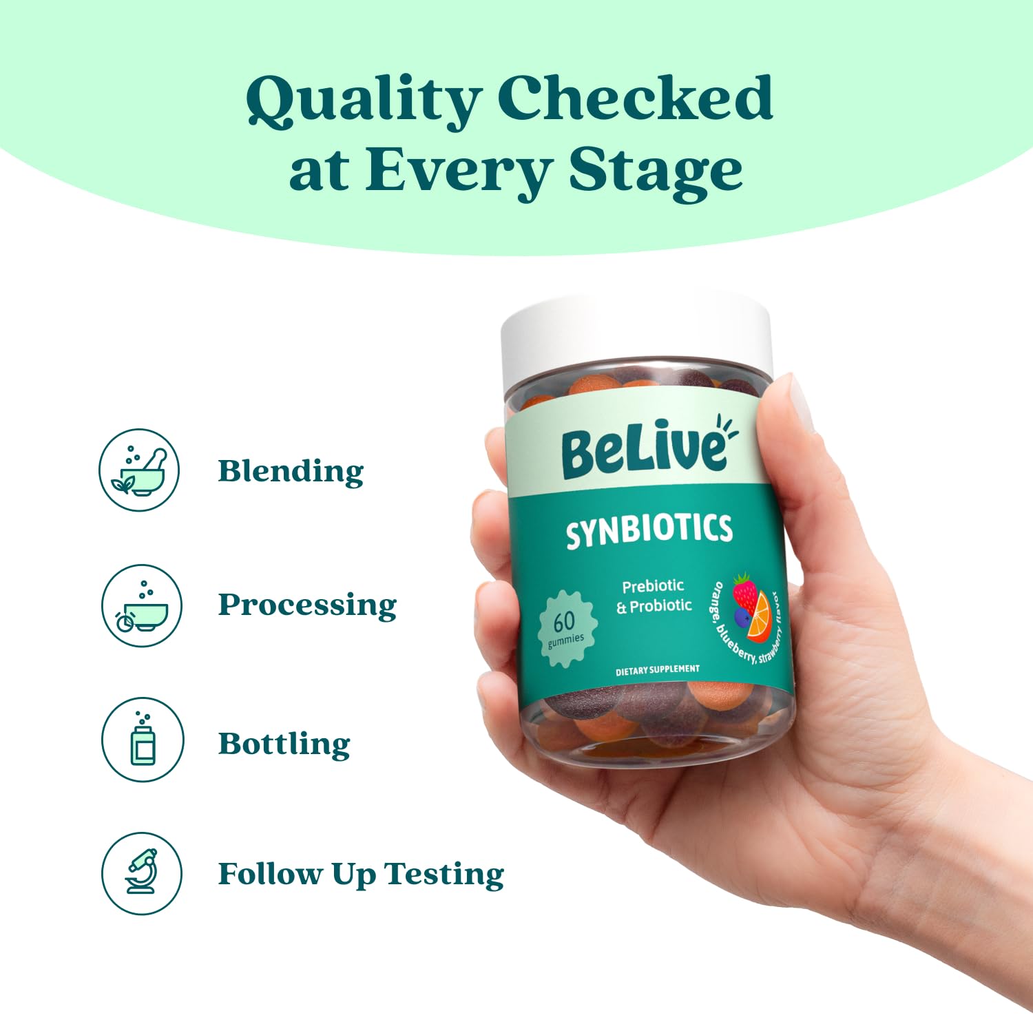 BeLive Synbiotics - Probiotic & Prebiotic Fiber Gummies – High Strength Inulin (3g), Dietary Fiber Supplement, Digestive Support for Kids & Adults - PrimeBioHealth - canada supplements