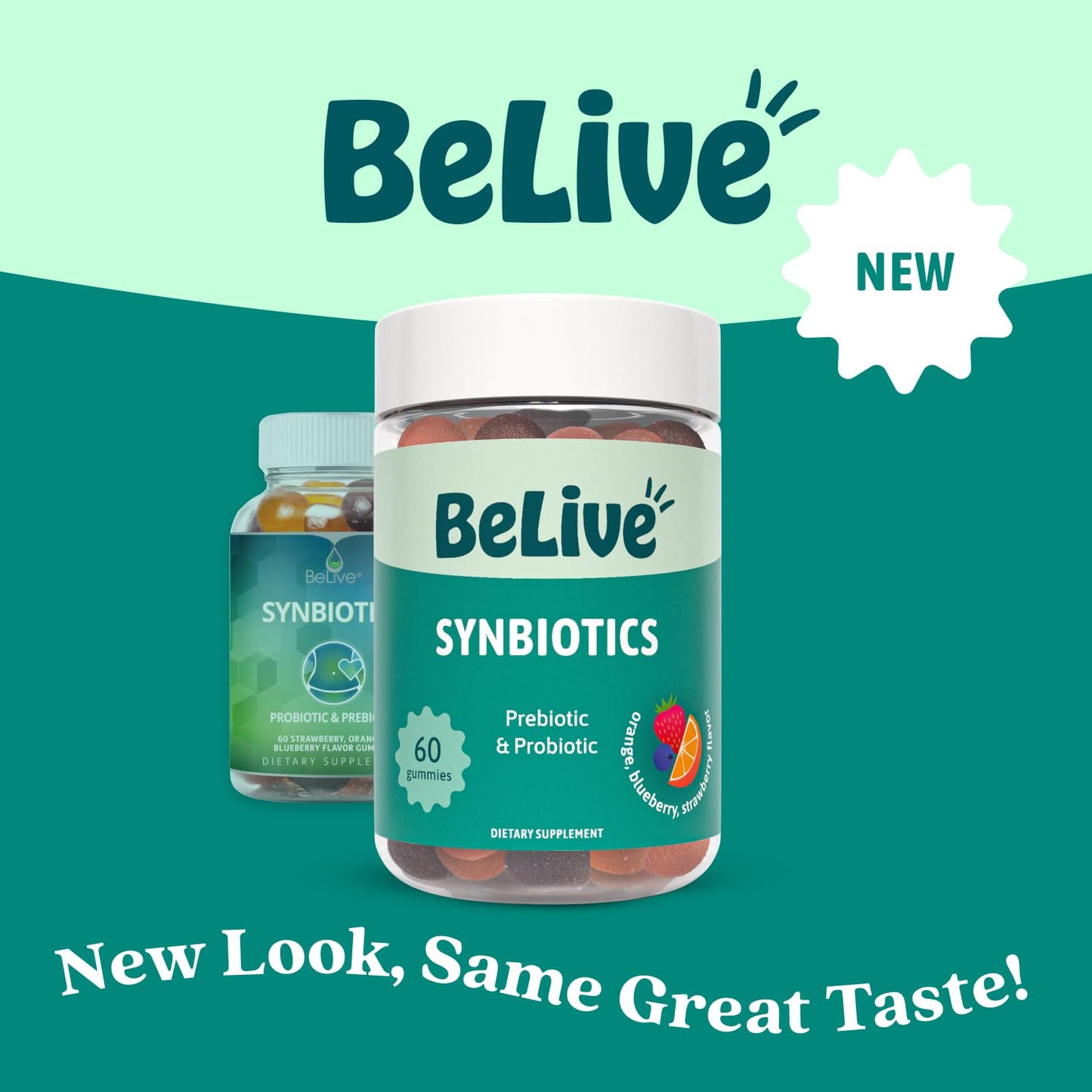 BeLive Synbiotics - Probiotic & Prebiotic Fiber Gummies – High Strength Inulin (3g), Dietary Fiber Supplement, Digestive Support for Kids & Adults - Strawberry, Orange, - PrimeBioHealth - canada supplements