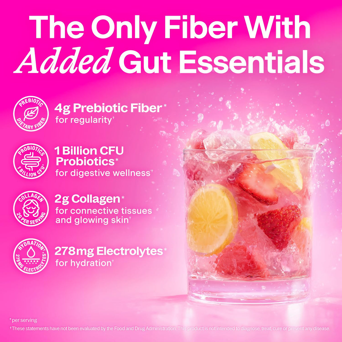 Belli Welli Daily Fiber Supplement Packets with Collagen, Probiotics & Electrolytes | Single Serve Packets for Gut Health - PrimeBioHealth - canada supplements